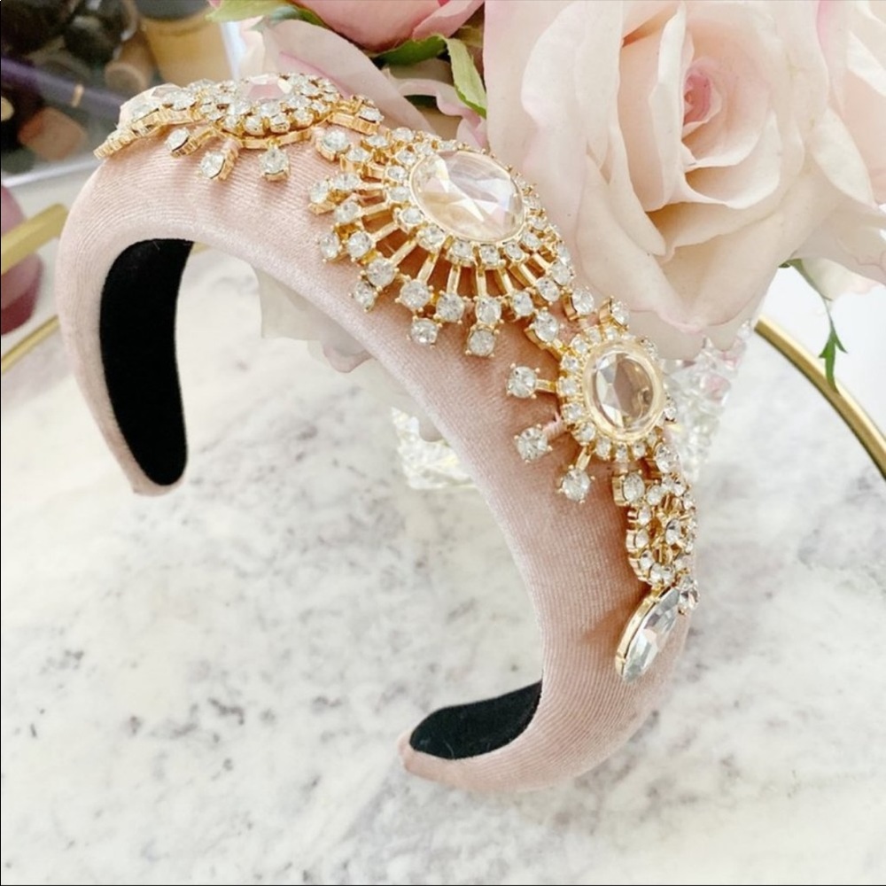 ASOS Pink Velvet Rhinestone‎ Headband